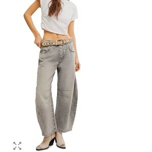 We The Free Good Luck Barrel Jeans in gray